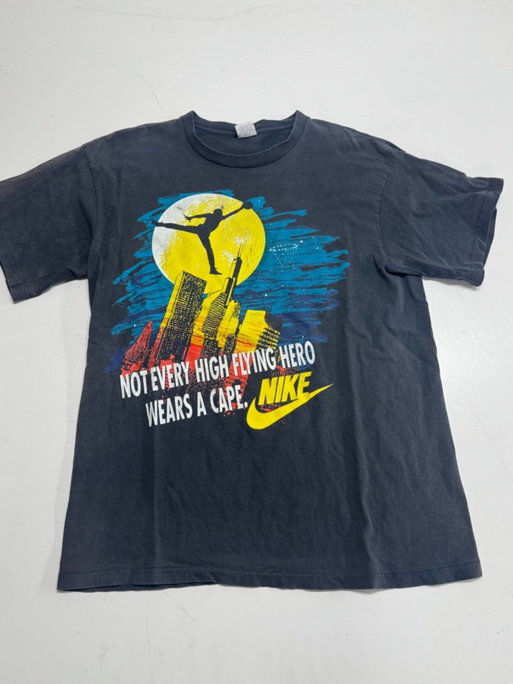 Nike Jordan Vintage Black Not Every Flying Hero Wears A Cape T-Shirt Men Size XL